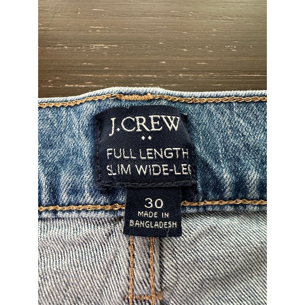 J.Crew Factory Womens 30 Full Length Slim Wide Leg Jeans High Rise Light Wash - Picture 3 of 11